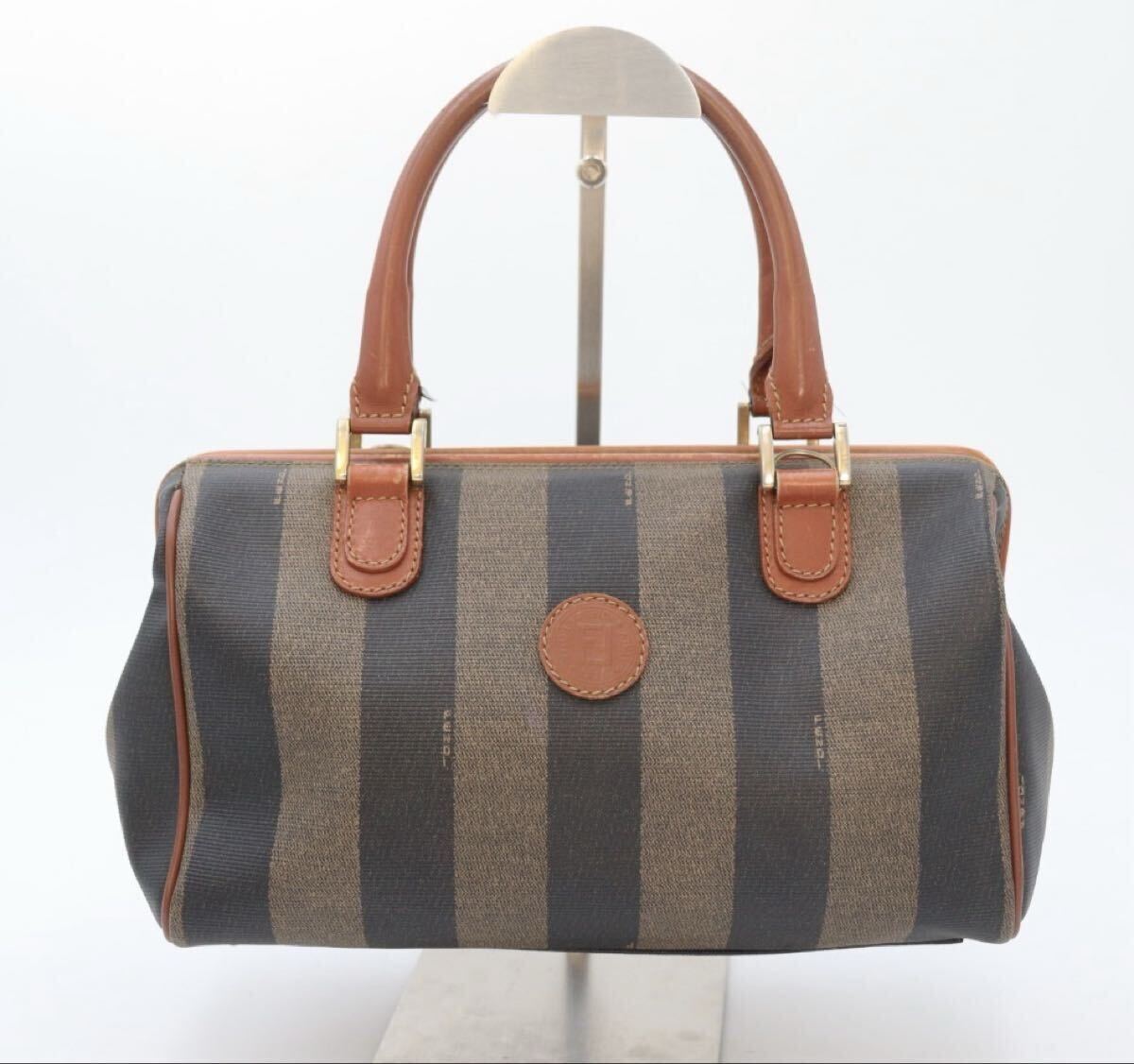 フェンディ/FENDI/ペカン柄/PVC×レザー/ミニボストンバッグ/ハンドバッグ/ヴィンテージ拍卖