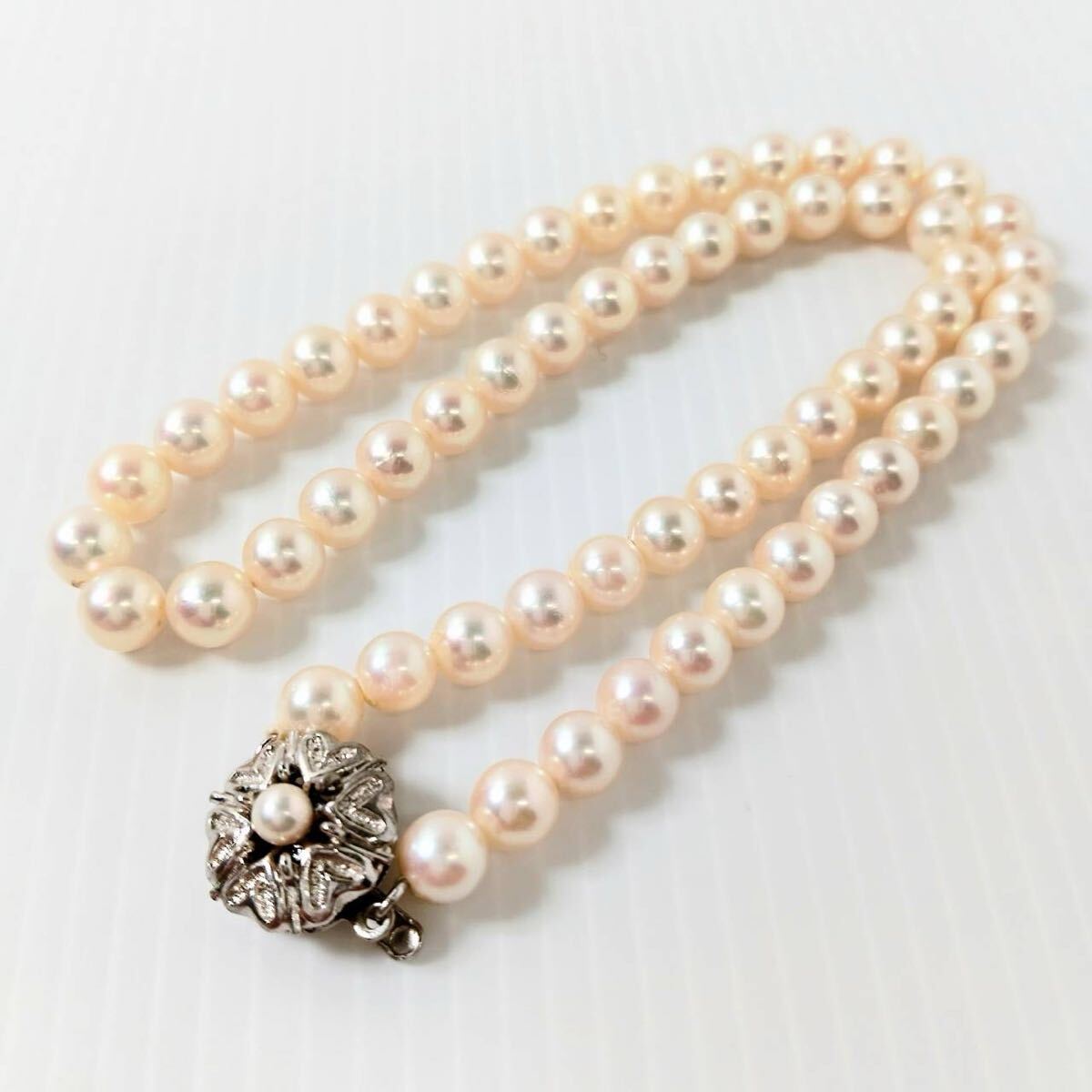 本真珠 パール ネックレス アコヤ真珠 照り最強 チョーカー ペンダント レディース アクセサリー SILVER 全長40cm 定価50万円超 装飾品拍卖