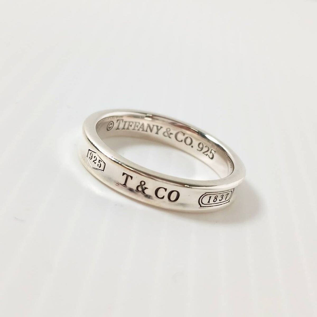【美品】TIFFANY&Co. ティファニー 1837 ナローリング 指輪 SV925 15号サイズ 4.2g シルバー アクセサリー ジュエリー レディース メンズ 拍卖