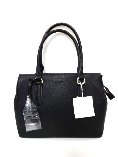 新品 未使用 Jewelna Rose ジュエルナローズ OLバッグ トートバッグ 2WAYフォルム 通勤バッグ メタルプレート キーチェーン ブラック拍卖