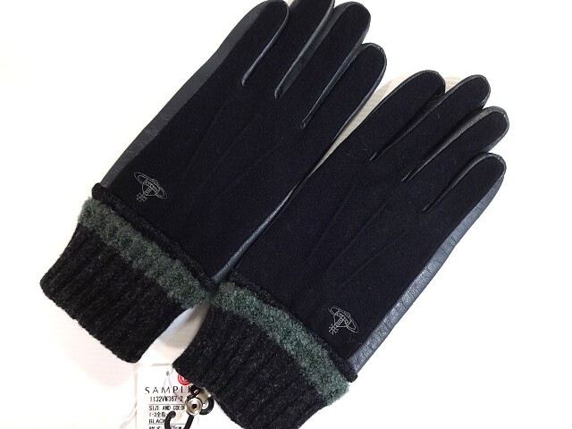 新品 未使用 ヴィヴィアンウエストウッド 甲に オーブマーク刺繍 手袋 26cm スマホ対応 ブラック 大きいサイズ Vivienne Westwood拍卖