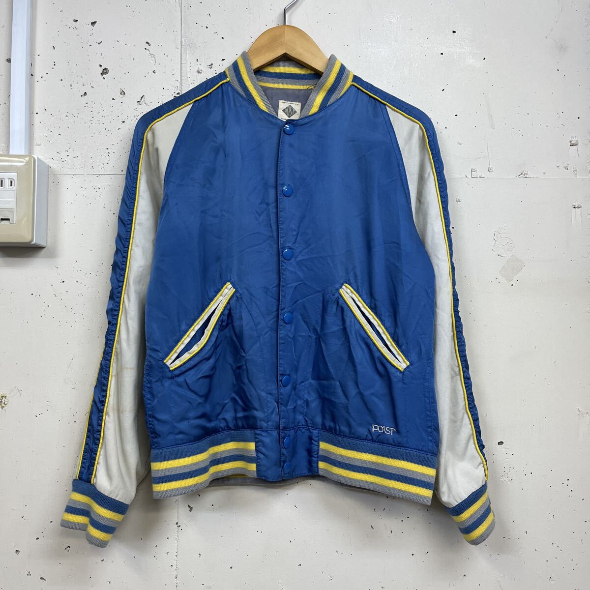 POST OVERALLS ポストオーバーオールズ ライン ナイロン ブルゾン ジャケット 青 ブルー 拍卖