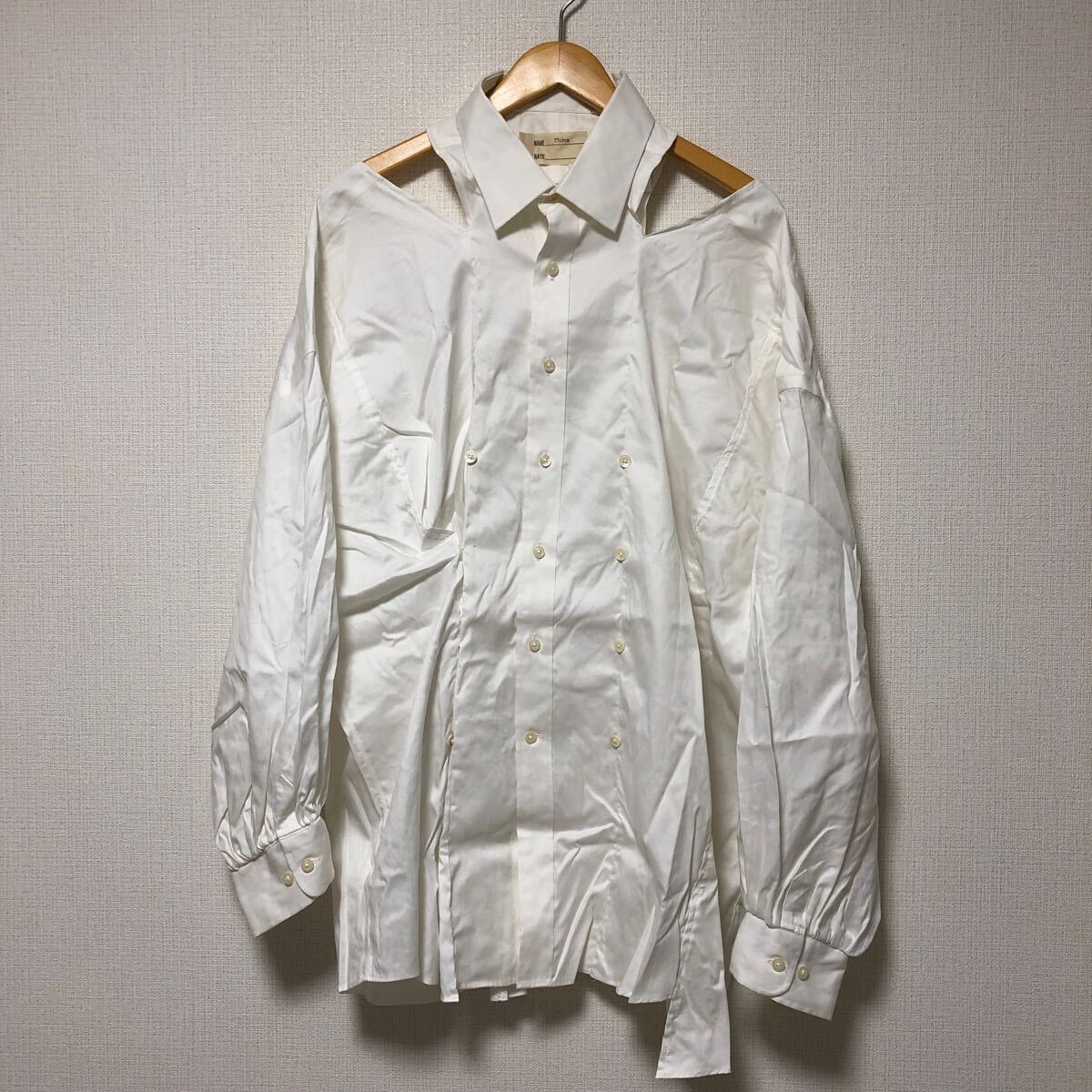 (k) 77circa ナナナナサーカ リメイク 長袖シャツ 白 ホワイト 無地 変形 カットワーク 拍卖