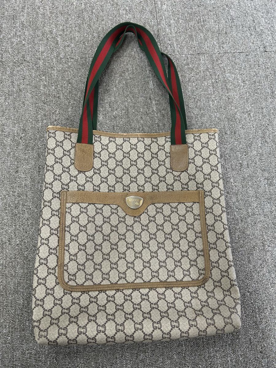 Gucci Plus オールドグッチ チェリーライン GG柄 トートバッグ ネイビー ショルダーバッグ レディース メンズ ユニセックス プラス 拍卖
