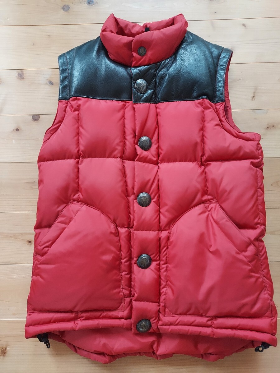 マウンテンリサーチ コンチョダウンベスト Mountain RESEARCH レッド Mサイズ拍卖