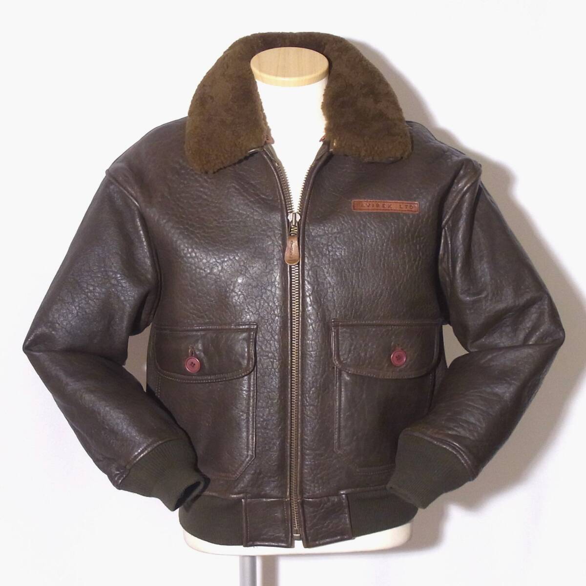 AVIREX【アビレックスG-1襟ボア胸タグフライトジャケットXS】MLサイズ程/⑱拍卖