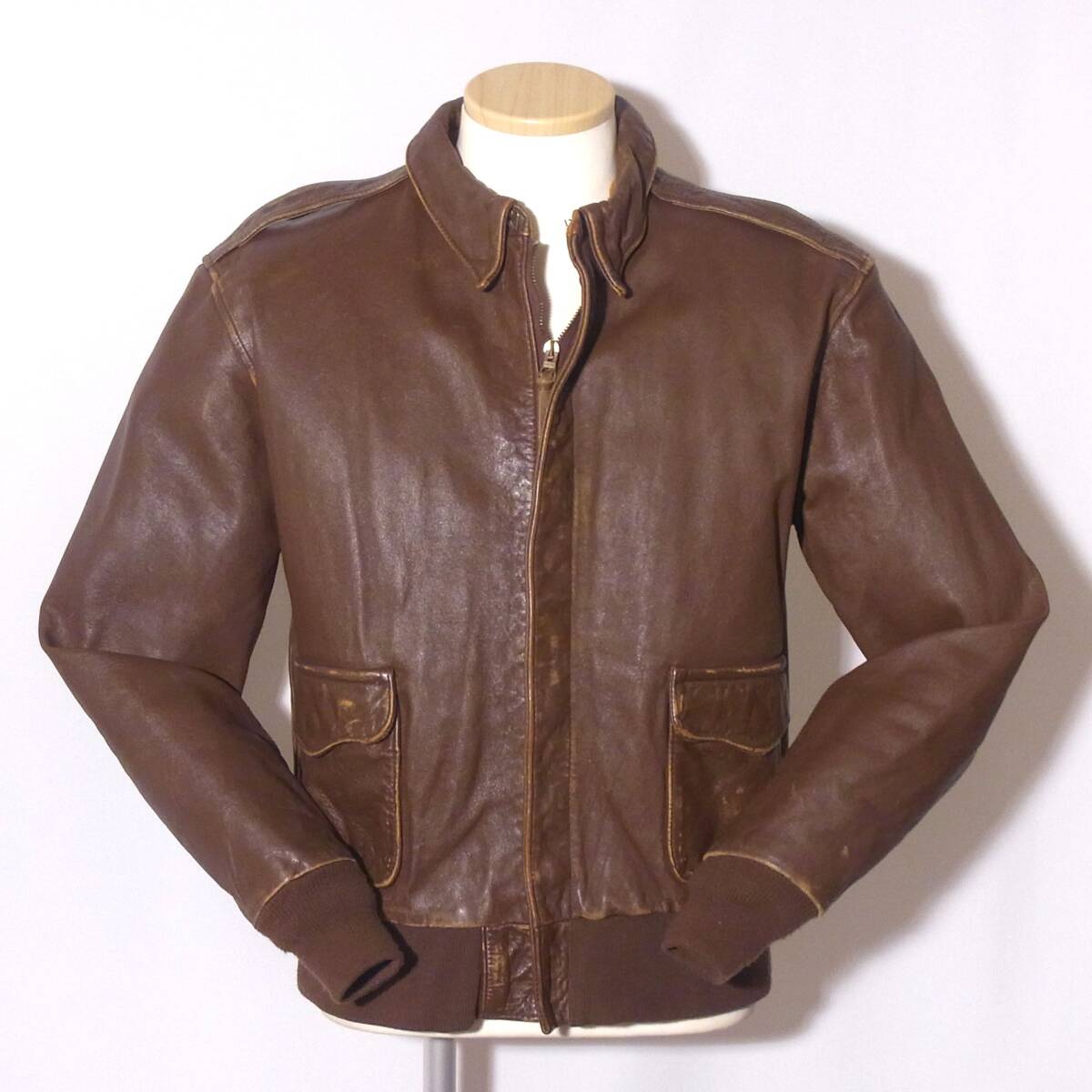 AVIREX【米国製アビレックスA-2ホースハイド馬革44】L~LLサイズ程/⑨拍卖