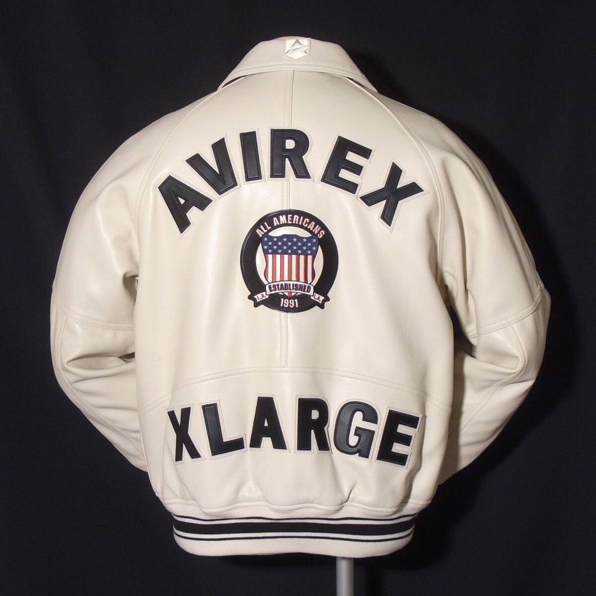 アビレックス【AVIREX/XLARGEシグネチャーヴァーシティジャケット白M】⑫拍卖