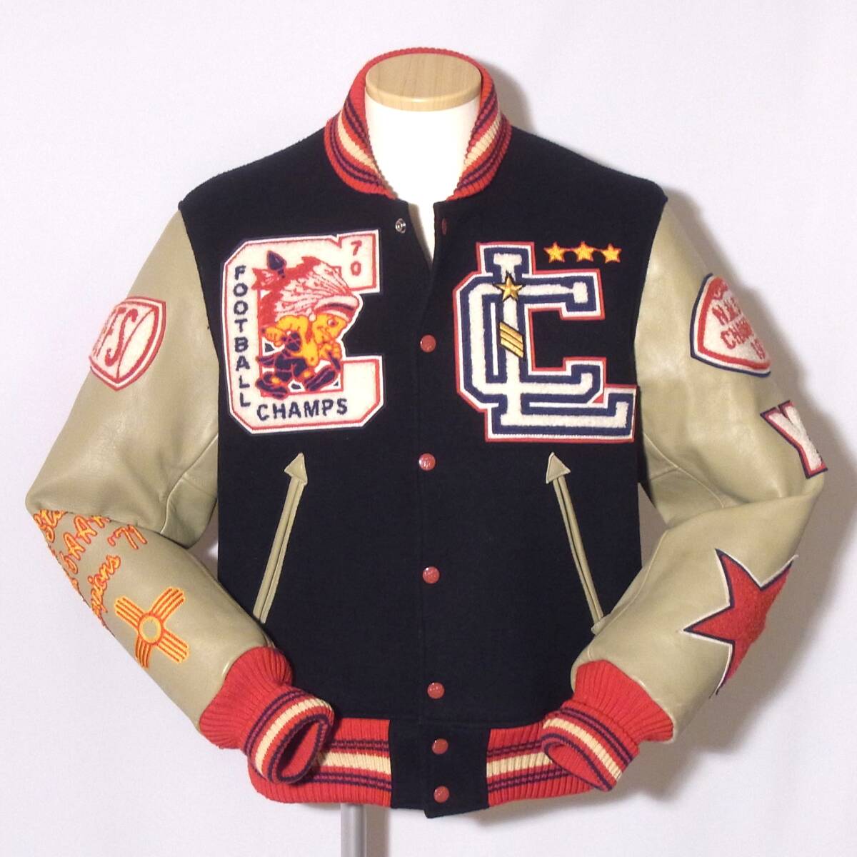 美品/東洋【スタジャン/スタイルアイズ40】紺/ホワイツビル/⑩拍卖