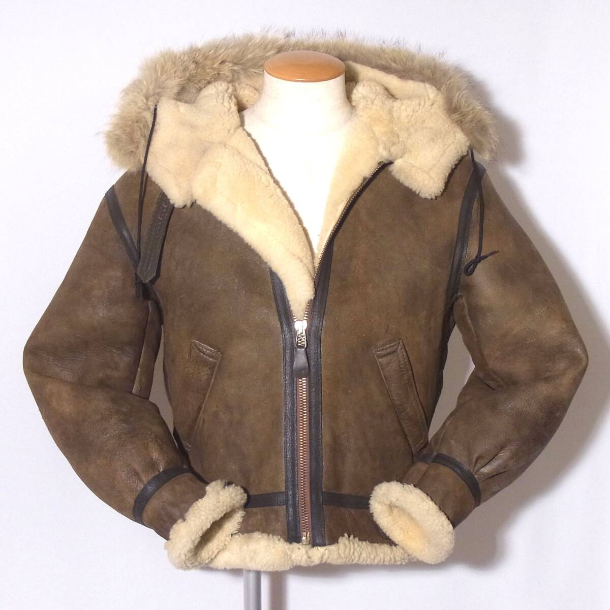 AVIREX【アビレックスB-3/36フライトジャケット】Mサイズ程/フードファー/⑮拍卖