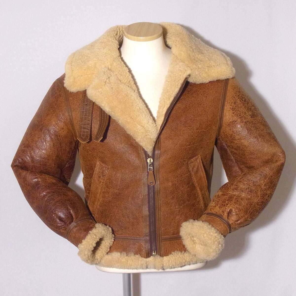 美品AVIREX【アビレックスB-3/40赤茶バックペイント】36のSMサイズ程/⑪拍卖