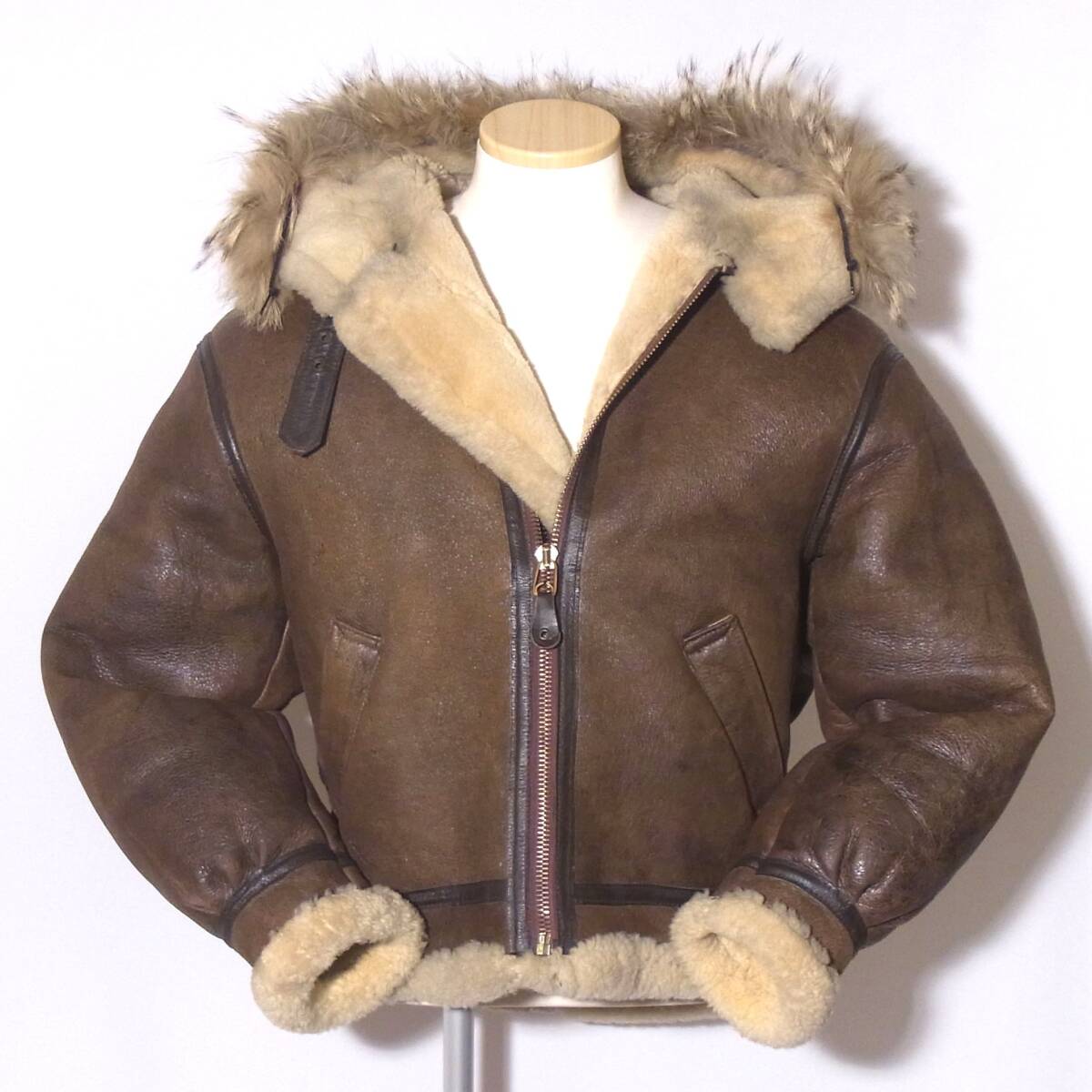 AVIREX【アビレックスB-3/42】LLサイズ程/お洒落なフードファー/⑰拍卖