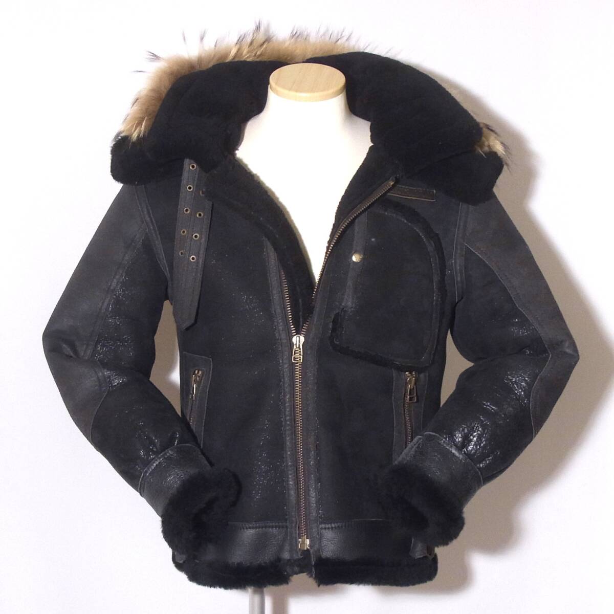 AVIREX【アビレックス/フード胸タグ6181017上野商会M黒】極寒地飛行服B3B7/⑧拍卖