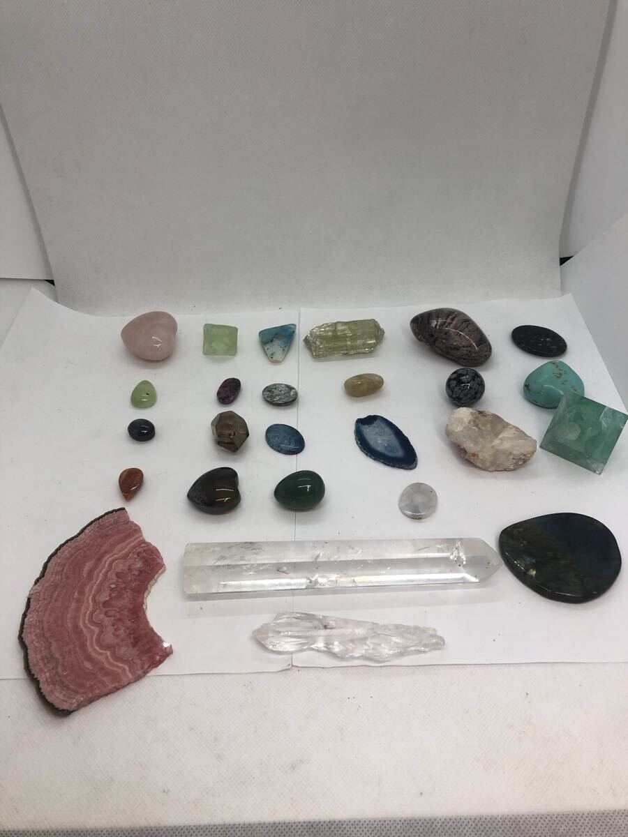 【A1460】※詳細不明 水晶 クリスタル クォーツ 天然石 自然石 加工石 原石 鉱石 鉱物 蛍石 トルコ石 ターコイズ トルマリン 等 まとめ拍卖