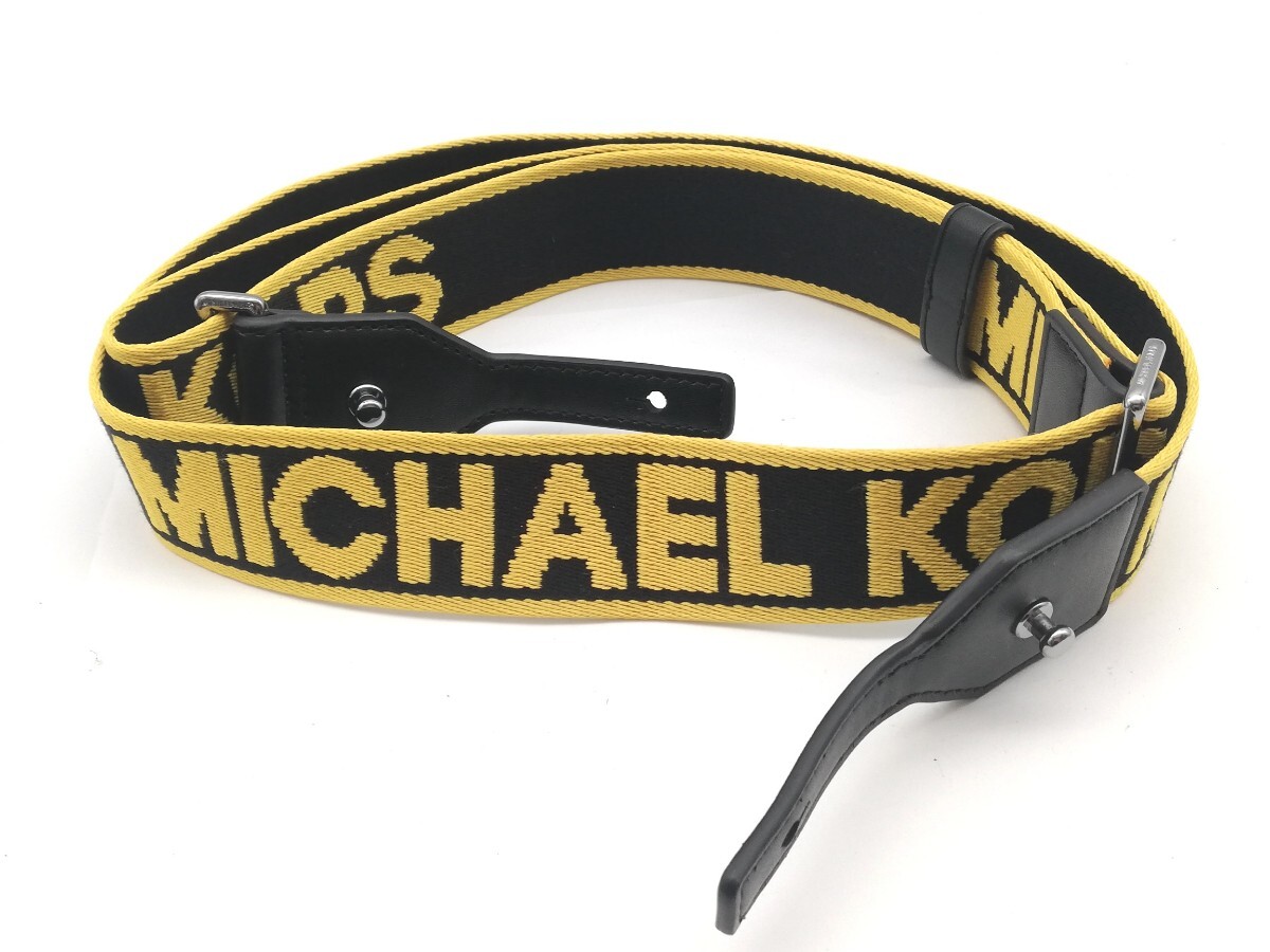 美品 MICHAEL KORS ショルダーストラップ ロゴ ブラック イエロー キャンバス マイケルコース バッグ用 送料無料拍卖