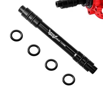 処分 Muqzi 12ミリEスルー 9ミリクイックシャフトに変更 フロント用 100ミリ ブラック 1001 ゆうメール可拍卖