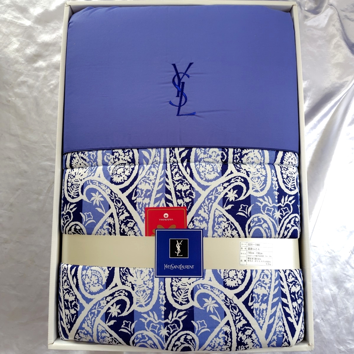 YSL イヴ・サンローラン 肌掛けふとん 140cm×190cm 2231-1980 保管品 肌掛ふとん 寝具【0927-11】拍卖