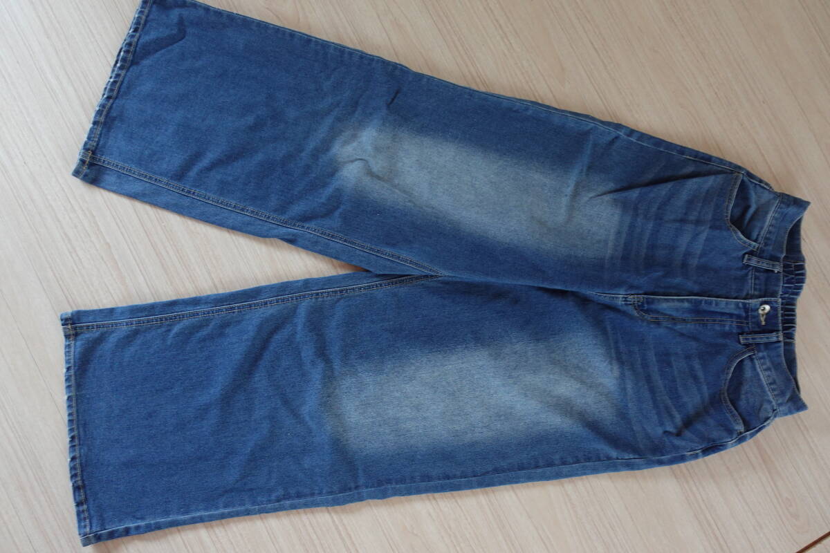 送料無料★M【Helm】ワイドデニムパンツ★ジーパンウエスト64レディースジーンズ拍卖