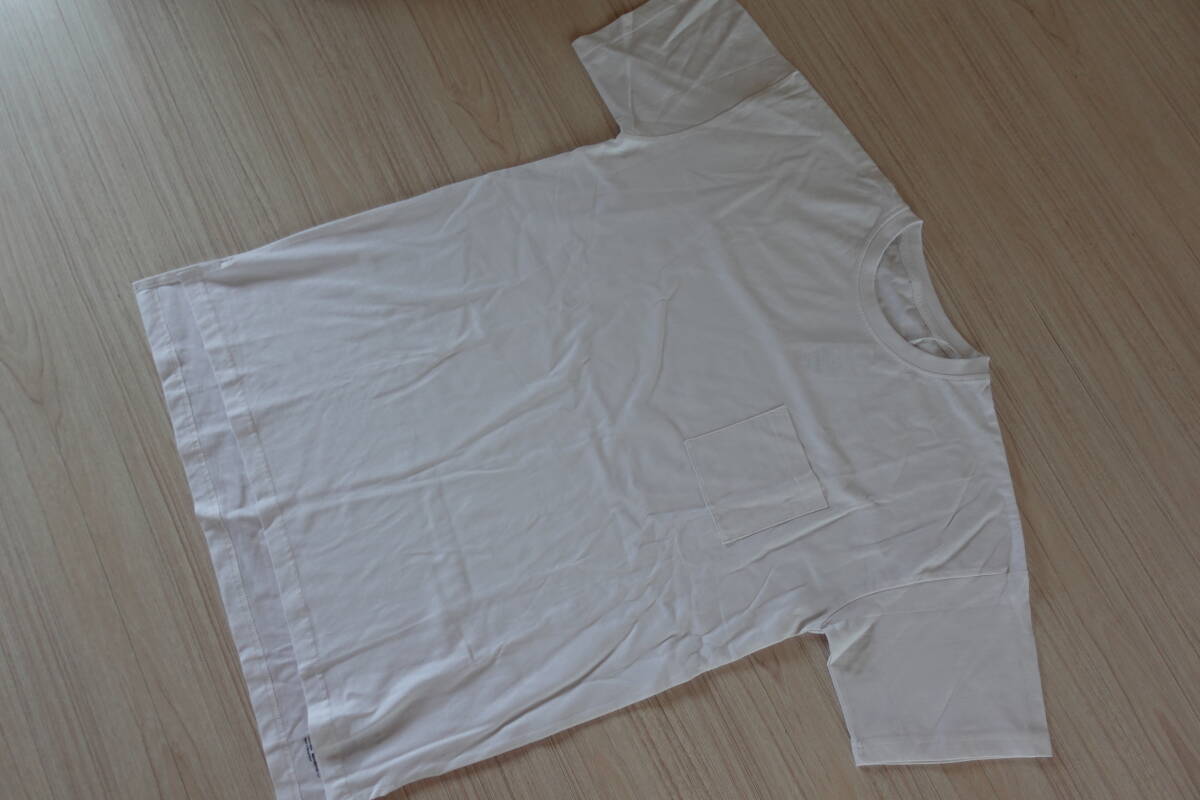 送料無料★新品【大きいサイズ】L~LL胸ポケット付き半袖Tシャツ★白ホワイト無地シンプルビッグシルエットカットソー拍卖