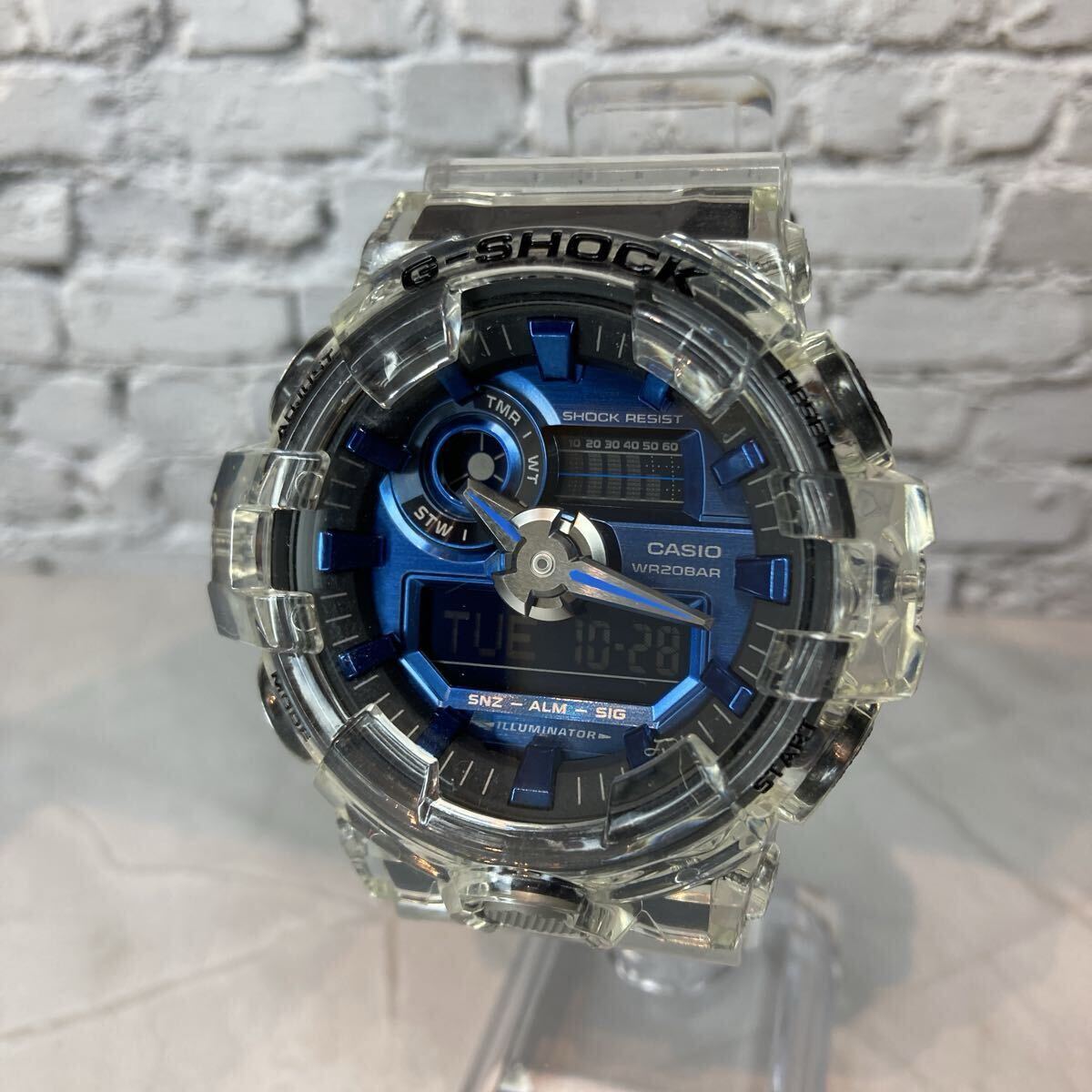 稼働 美品 G-SHOCK GA-710スケルトンカスタム 防錆・防水強化、カスタムコーディネート拍卖
