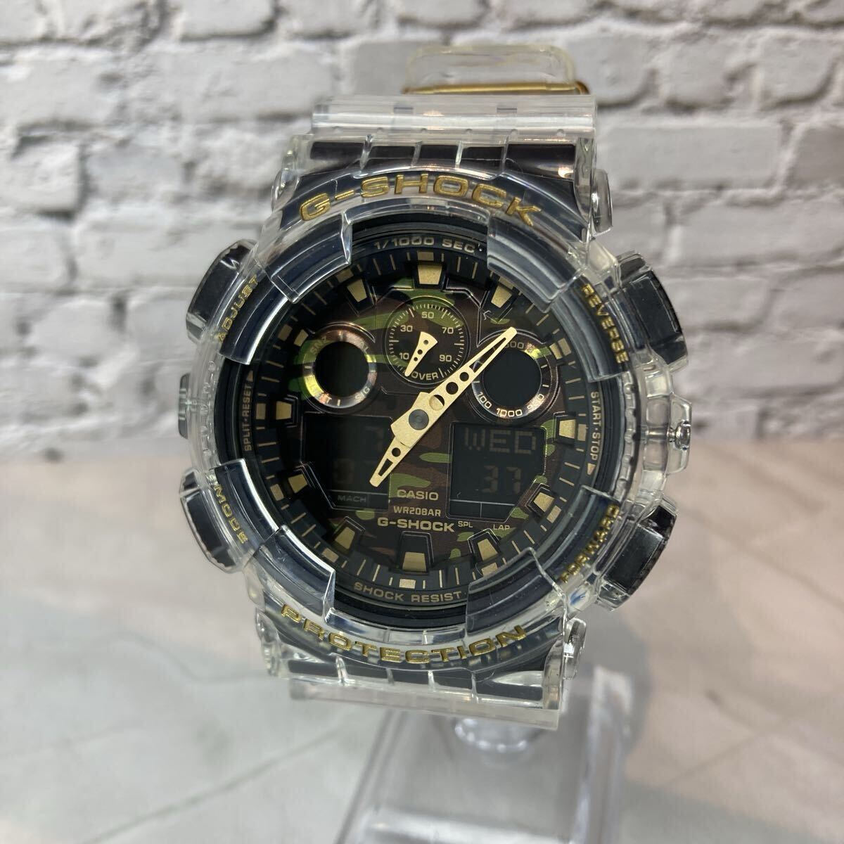 稼働 美品 G-SHOCK GA-100CF スケルトンカスタム 防錆・防水強化 カスタムコーディネート拍卖