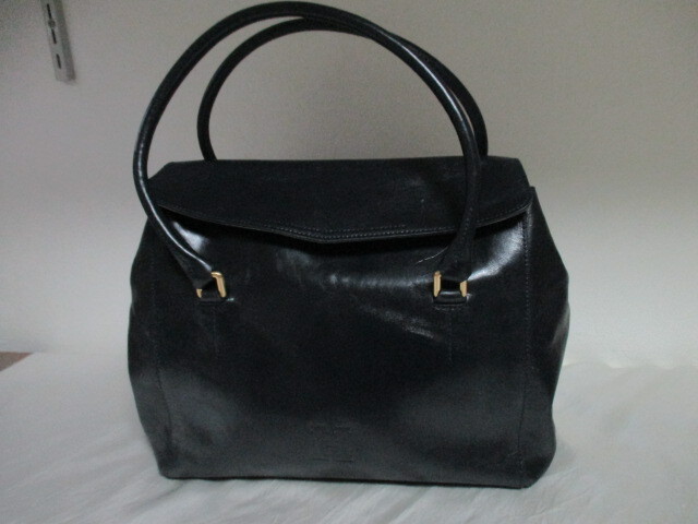 HIROFU ヒロフ 紺黒革製バッグ(USED)100525si拍卖