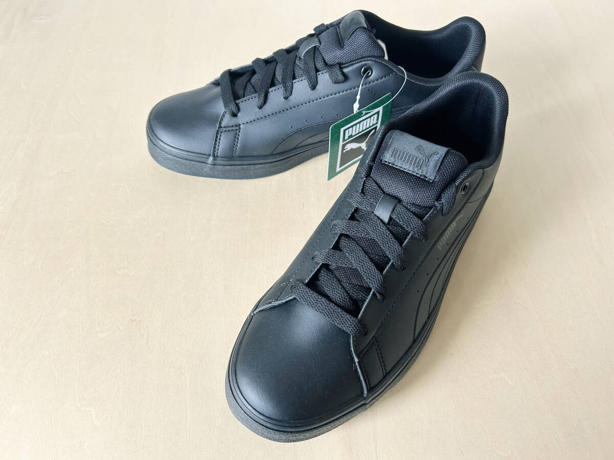 【新品】24cm プーマ V コート バルク EB PUMA V COURT VULC EB BLACK/BLACK US6/24cm 389908-02拍卖