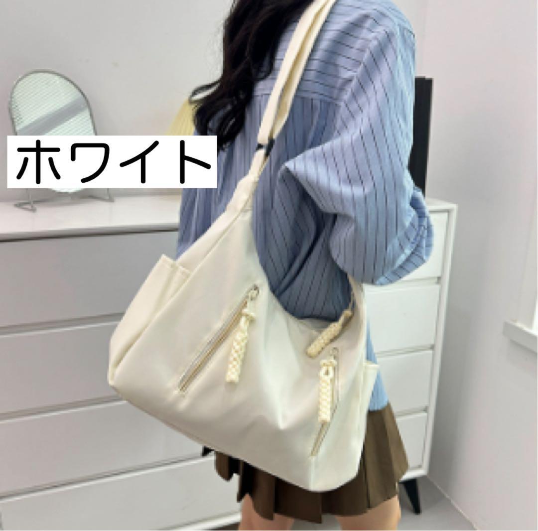 【最安値】【白】ショルダーバッグ 斜めがけ 肩掛け ナイロン 軽量 新品 未使用 通学 通勤 レディース メンズ拍卖