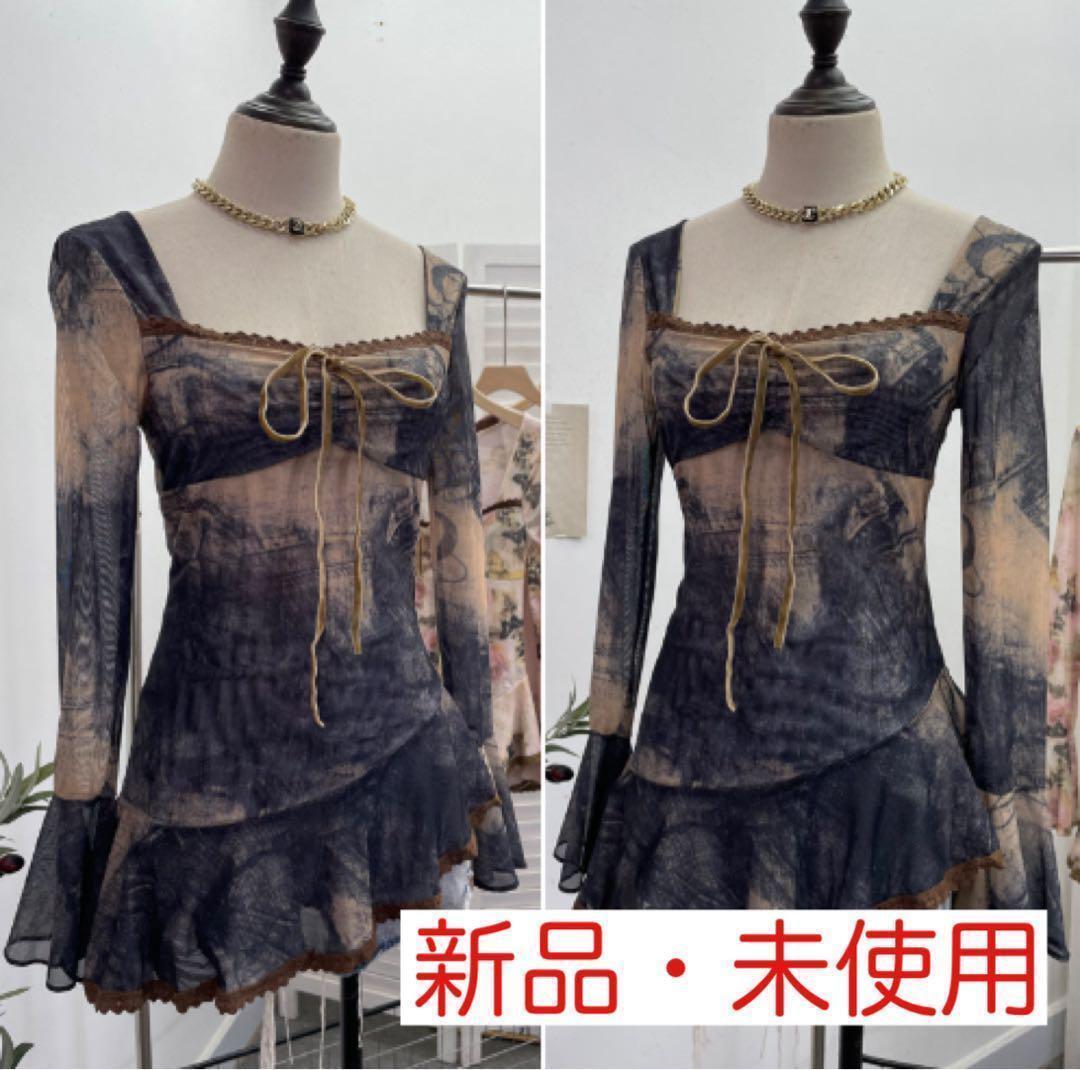 【在庫限り】【新品】y2k 平成ギャル フェアリーリボン チュニック ゴスロリ トップス ハロウィン 仮装拍卖