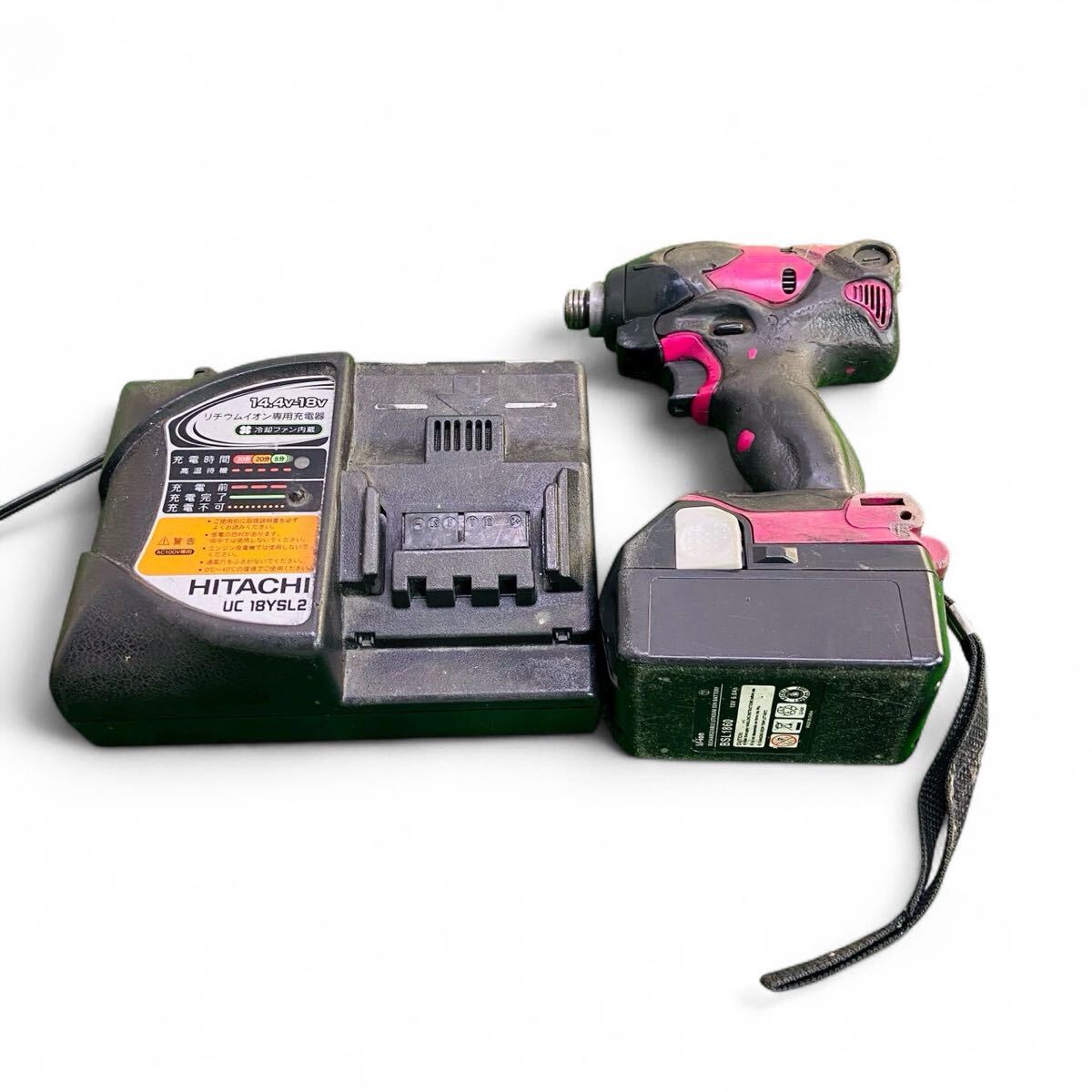 ★☆日立 HITACHI コードレス インパクトドライバ WH14DSL2 充電式 インパクトドライバー 14.4V 電動工具 電気工具 動作確認済み C☆★拍卖