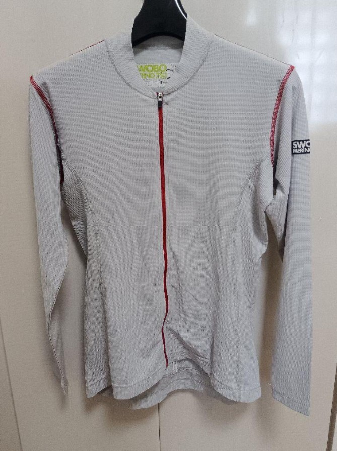 SWOBOスウォーボ MERINO 753 FULL ZIP CYCLING JERSEYメリノウール混長袖ジャージ サイズS サイクルジャージ拍卖
