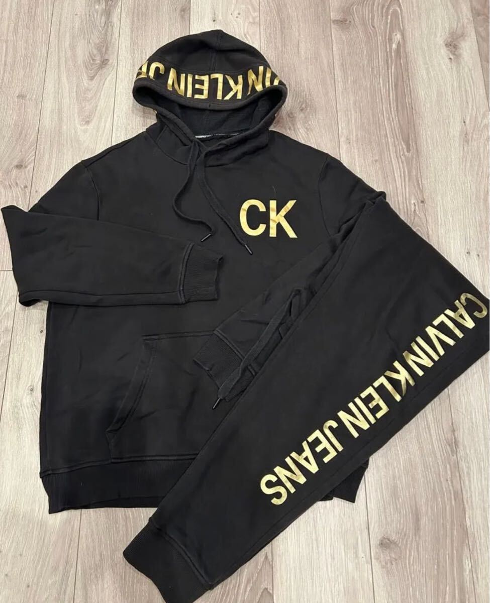 美品☆CALVIN KLEIN☆スエット☆上下☆カルバンクライン ☆セットアップ☆L パーカー XL拍卖