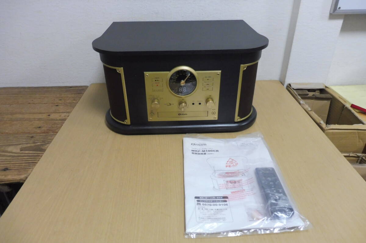 「T3B」YAMAZEN 山善 Qriom キュリオム マルチレコードプレーヤー MRP-M100CR 多機能 CD カセット ラジオ リモコン付 中古 現状品拍卖