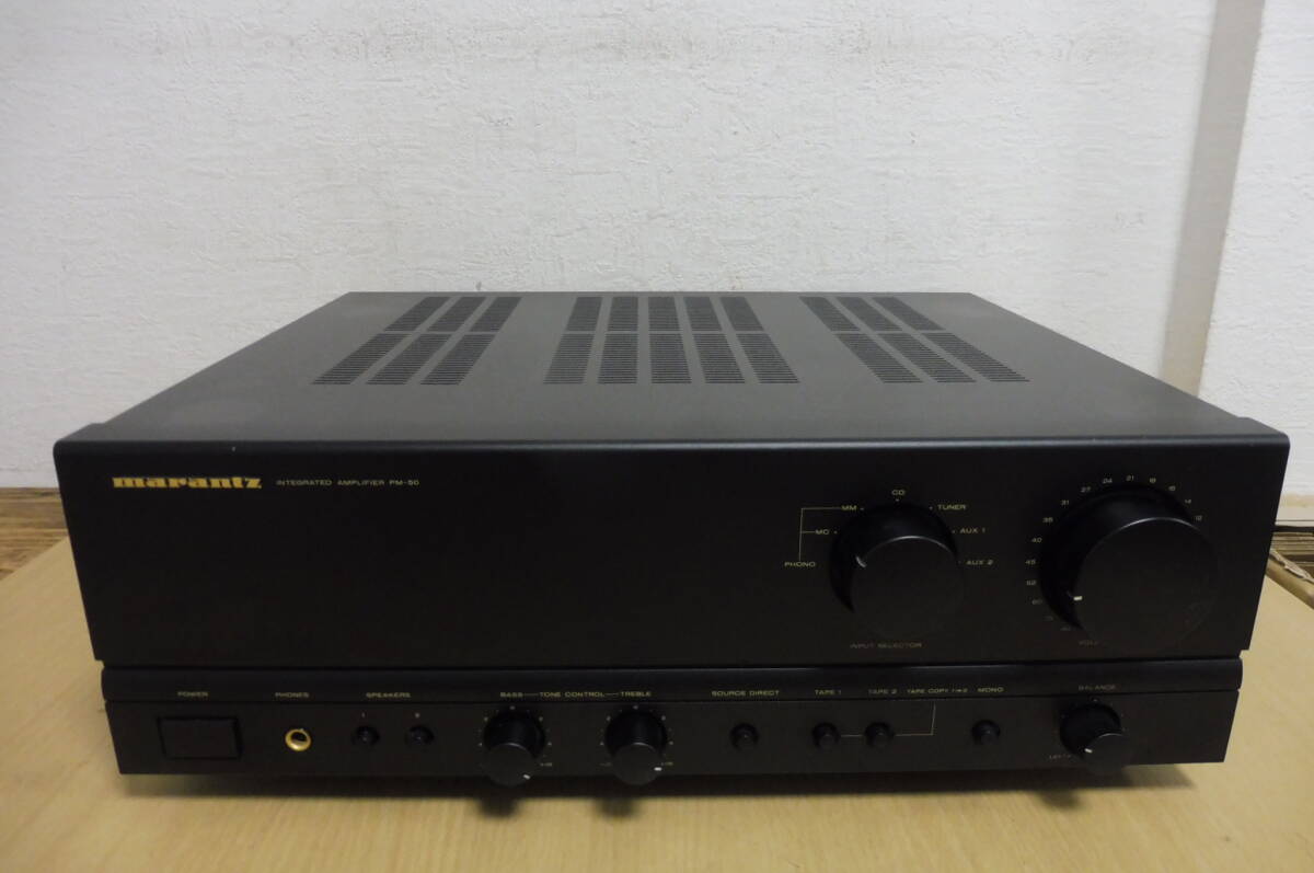 「T3B」marantz マランツ PM-50 プリメインアンプ INTEGRATED AMPLIFIER アンプ オーディオ機器 通電確認済 中古 現状品拍卖