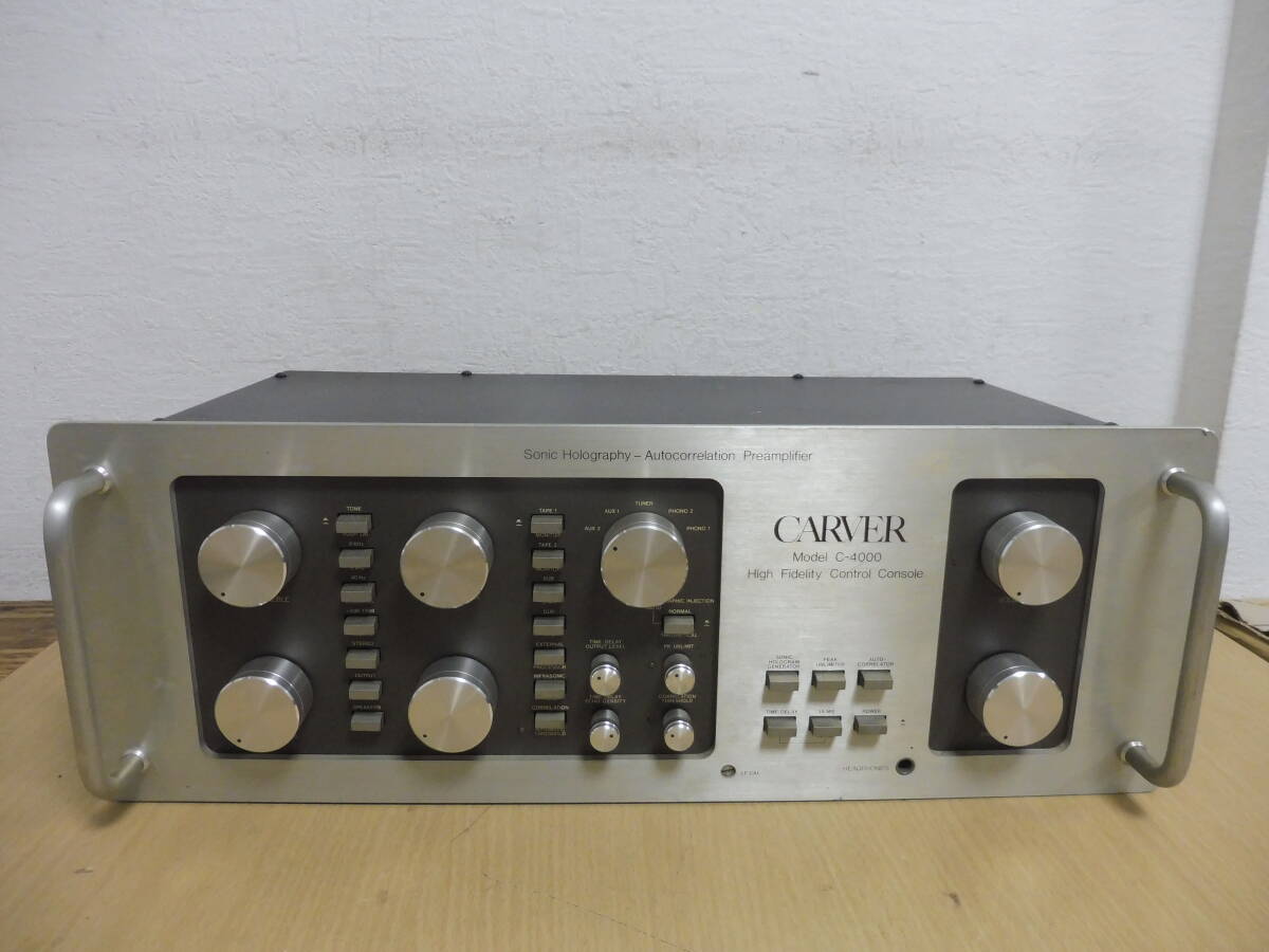 「T3A」希少 CARVER カーバー C-4000 プリアンプ アンプ USA製 オーディオ機器 通電確認済 中古 現状品拍卖