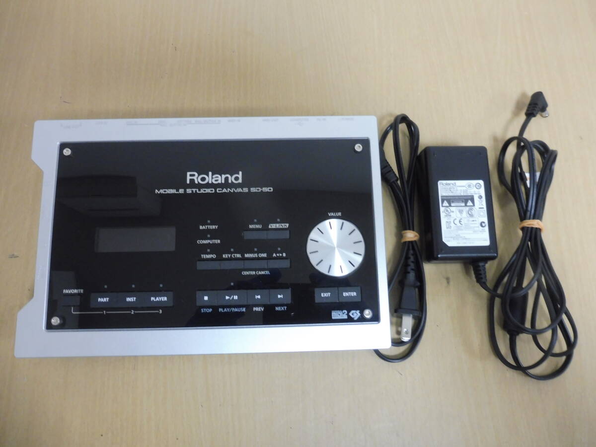 「T3A」 Roland ローランド SD-50 MOBILE STUDIO CANVAS MIDIインターフェース 音源モジュール 中古 現状品 通電確認済拍卖