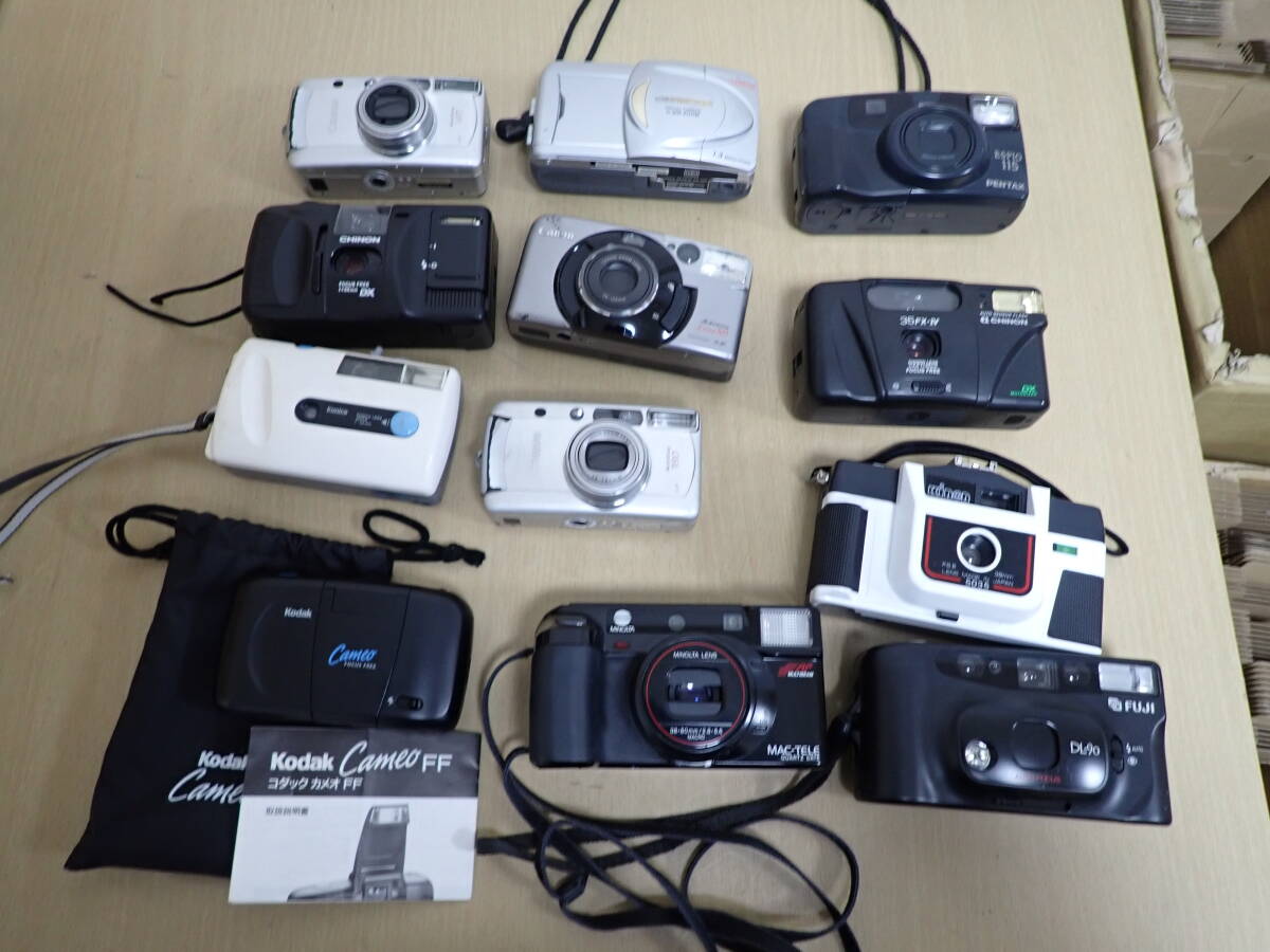 「S3A」まとめて12点 CHINON オリンパス C-900 コニカ KODAK カメオFF ペンタックス キャノン FUJI DL-90 コンパクト フィルム カメラ 拍卖