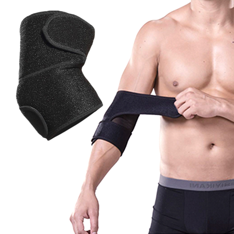 肘サポーター 肘関節保護 怪我予防 通気性 双方向マジックテープ スポーツ用 左右兼用 男女兼用 ブラック拍卖