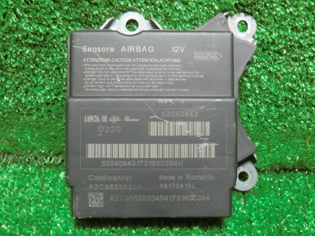 2018/1 フィアット アバルト595 ABA-31214T エアバックコンピューター SRS未展開車輌から取り外し拍卖