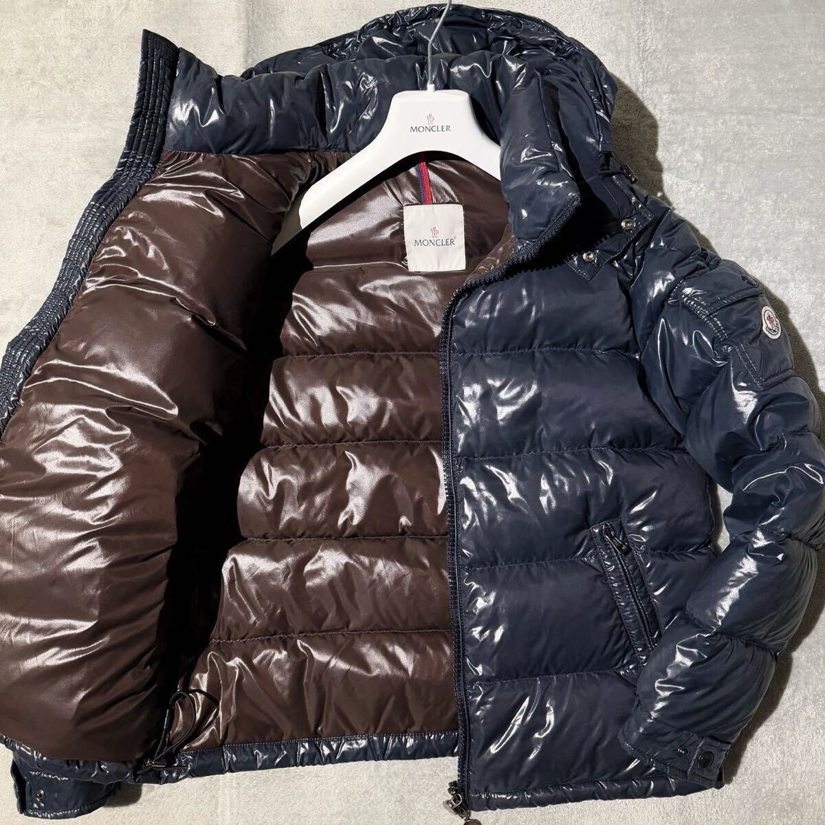XL相当/サイズ3★MONCLER MAYA モンクレール マヤ ダウンジャケット パーカー 着脱フード 2way ブルゾン Wジップ 紺 ネイビー 肉厚 極暖拍卖