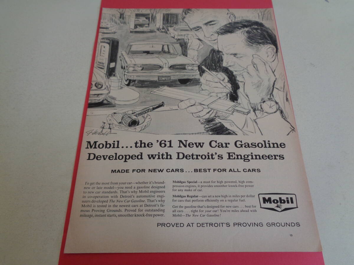 即決 広告 アドバタイジング モービル ガス オイル 1950s モノクロ タイヤ レトロ アンティーク ミッドセンチェリー 素材拍卖
