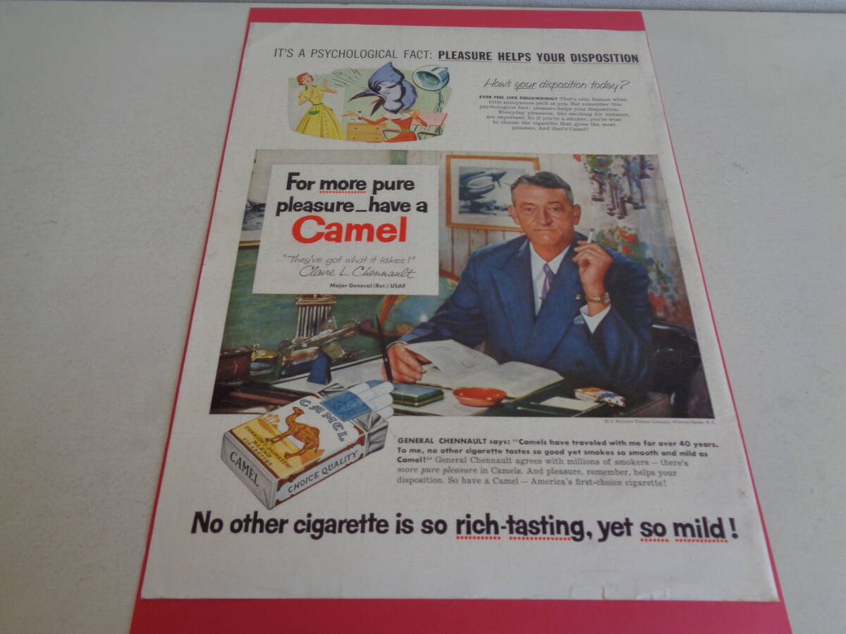 即決 広告 アドバタイジング キャメル CAMEL タバコ シガレット 1950s 洋酒 ウィスキー カナディアンクラブ アメリカ拍卖