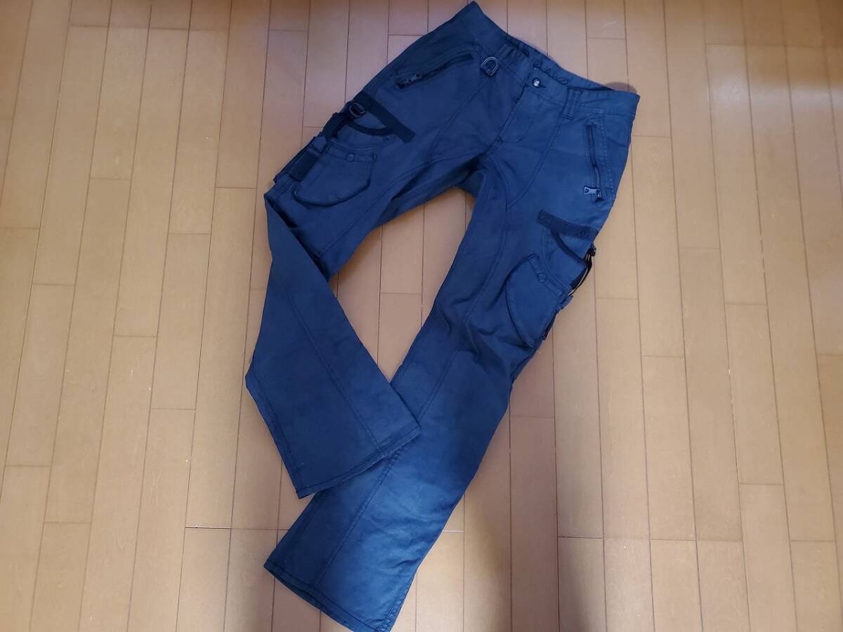 極美品!RIELABO NICOLE CLUB FOR MEN ニコル リエラボ カーゴパンツ デニム 46(M) ブラック メンズ 国内正規品拍卖