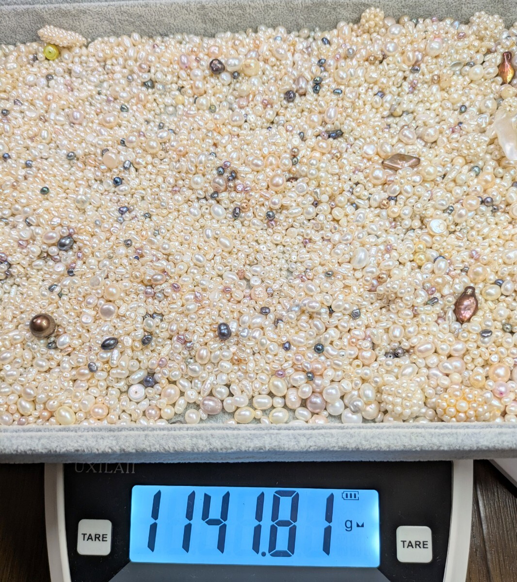 淡水パールルース及びネックレス/ブレスレット/パーツ大量出品!1kg超の合計約1,784.41g/8,922.05ct!(金具等の重量含む)拍卖