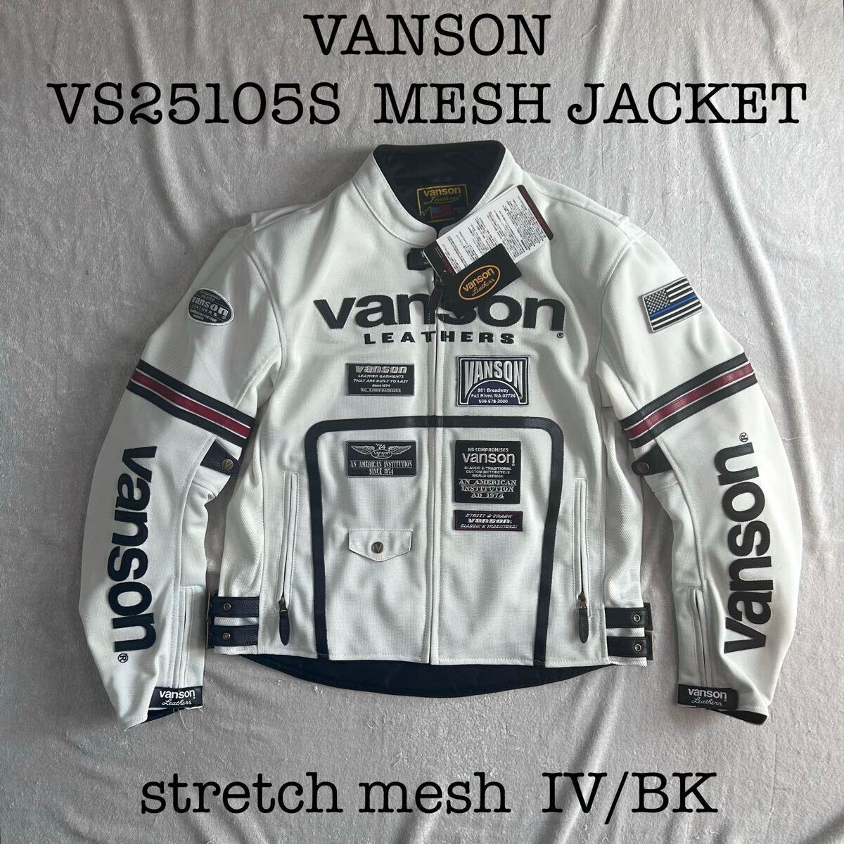 ★特価 VANSON VS25105S IV/BK 2XLサイズ バンソン ワンスター 切り文字本革 ジャケット ライダース 定価36900円 正規 A71030-6拍卖