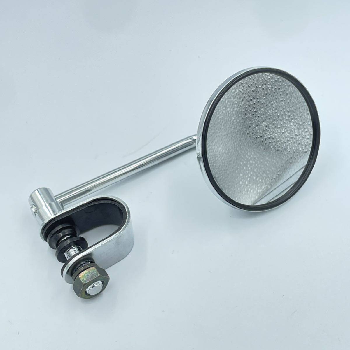 メッキ☆3インチ ハンドルクランプ クランプミラー ラウンドミラー 左右兼用 ハーレー sr400 チョッパー ボバー ykshopb拍卖