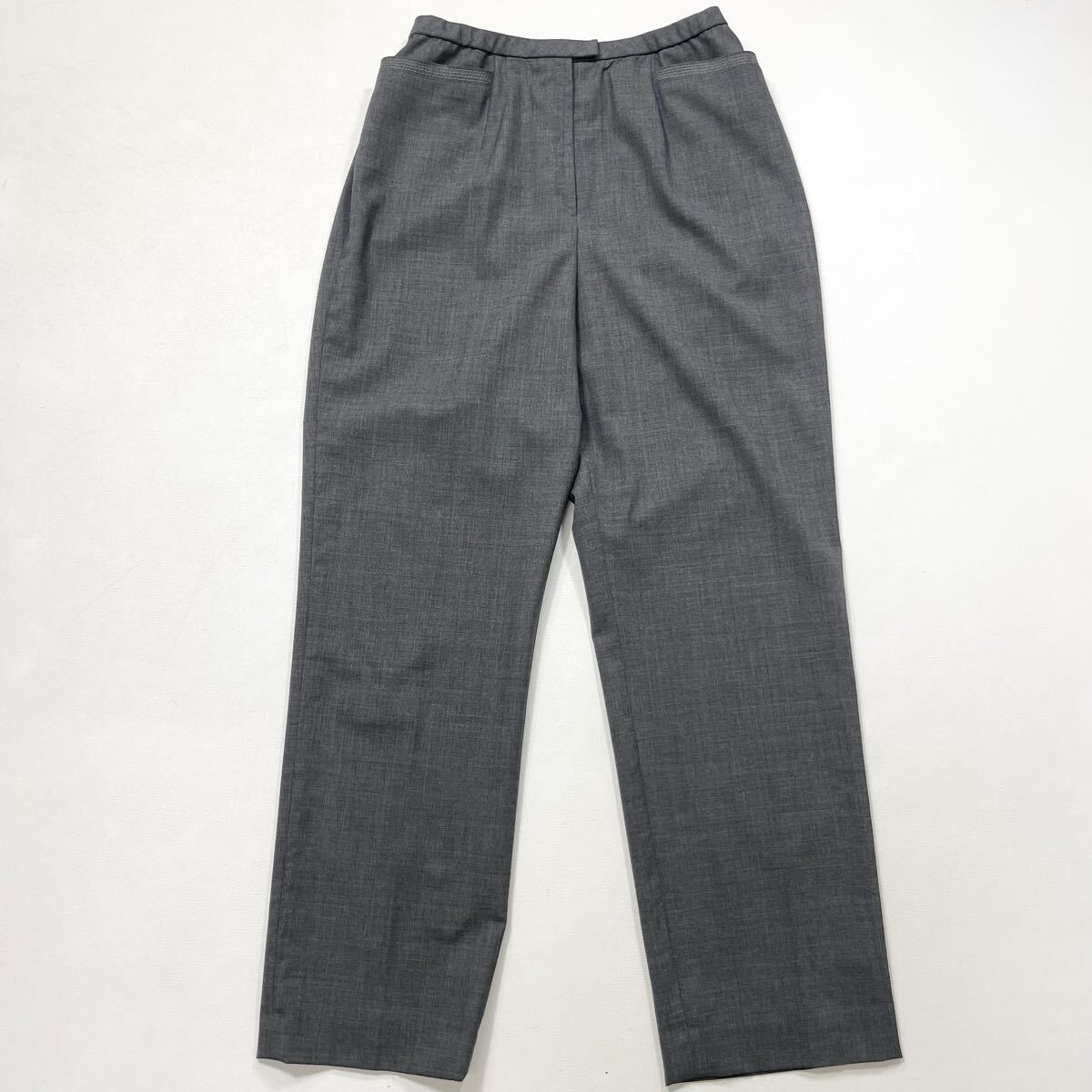280 Leilian レリアン TRABALDO TOGNA イタリア製生地 ストレッチ スラックス パンツ サイズ13 チャコールグレー レディース 51022S拍卖
