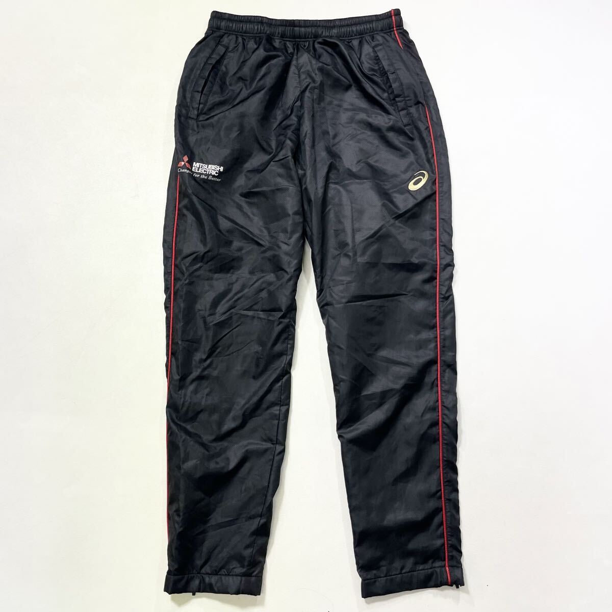 47 asics アシックス 三菱電機 企業ロゴ ウォームアップ ウィンドブレーカーパンツ L スポーツ トレーニング ブラック 黒 51027L拍卖