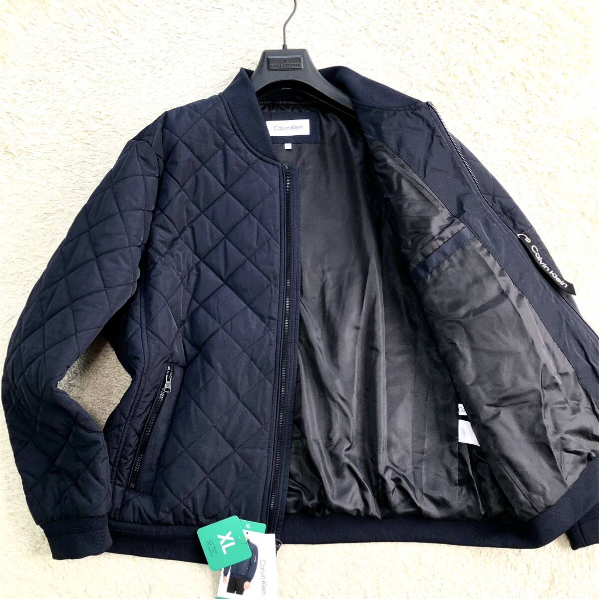 タグ付/未使用/XLサイズ●カルバンクライン Calvin Klein ボンバージャケット フライトジャケット MA-1ブルゾン キルティング メンズ拍卖