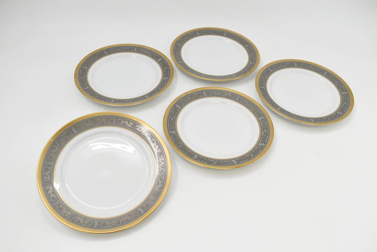 (1282M 1029H8) 1円~ Christian Dior クリスチャンディオール MANDARIN マンダリン 皿 5枚セット FINE CHINA プレート 陶器 磁器拍卖